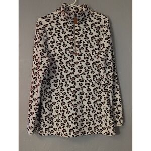 Jess Lea Animal Print Faux Fur Pullover Jacket w/Zipper  Size Large? No Size Tag